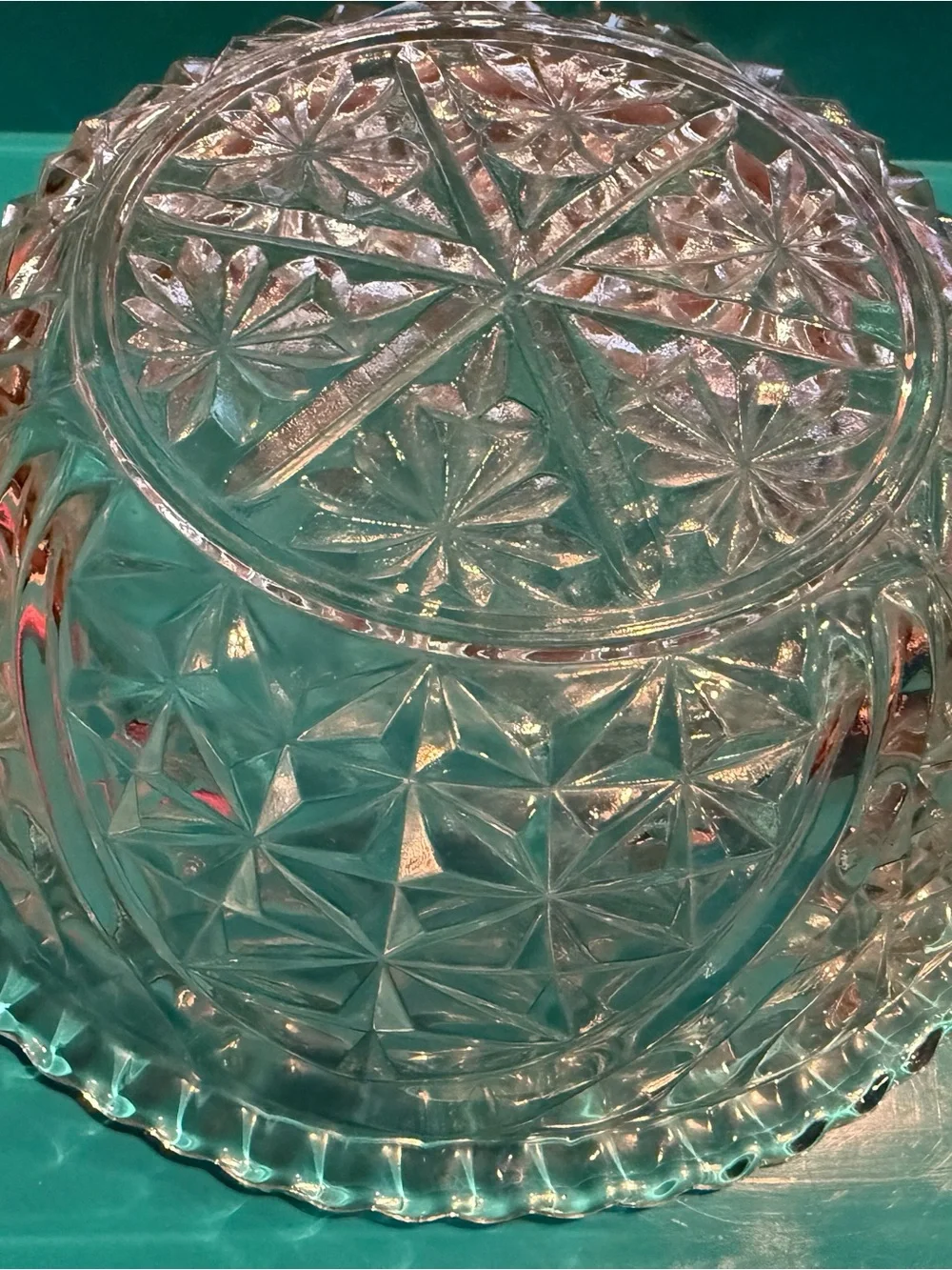 Vintage Anchor Hocking Star & Bars Large Serving Bowl. 10 1/4”. Heavy